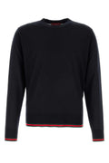Dark Blue Wool Knit Sweater With Web 1