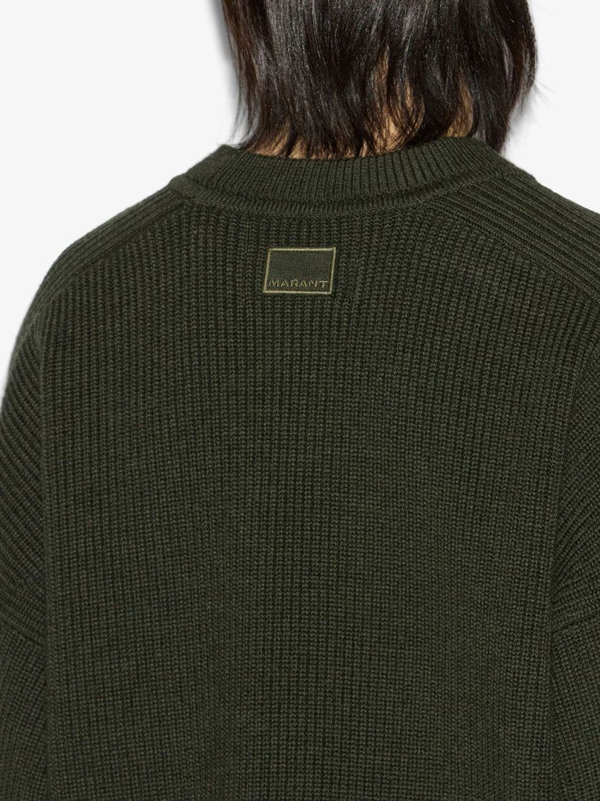 Dark Green Round-neck Sweater 4