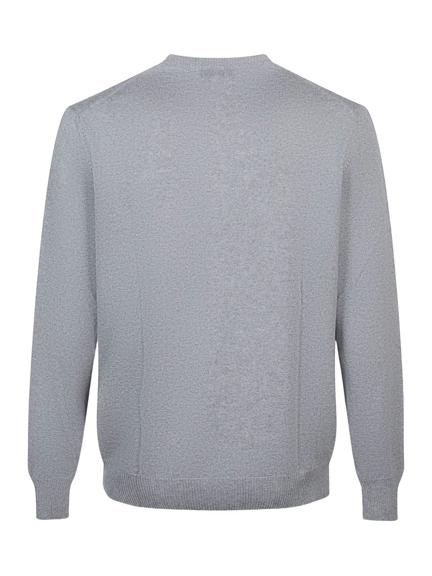 Grey Crew-neck Wool Sweater 2