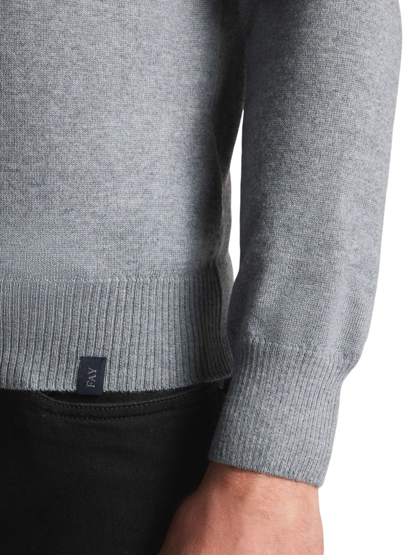 Grey Crew-neck Wool Sweater 3