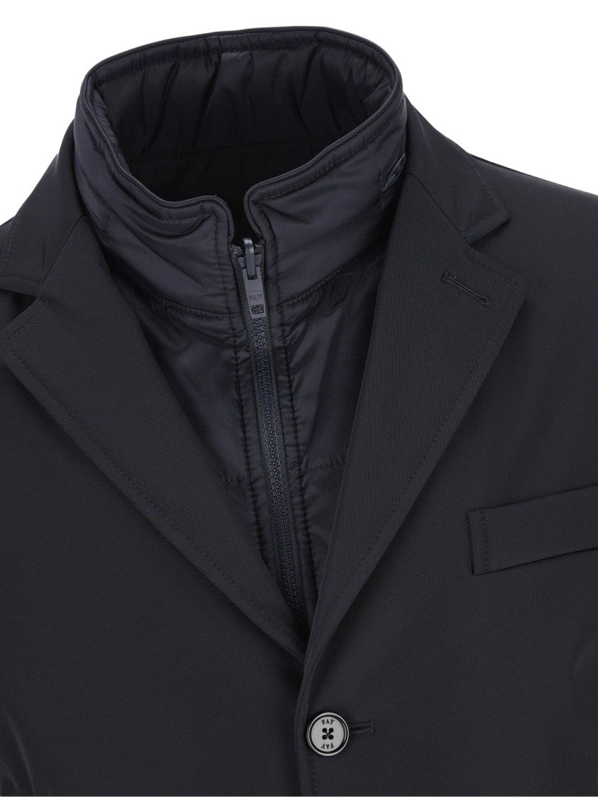 Navy Blue Double Breasted Coat 3