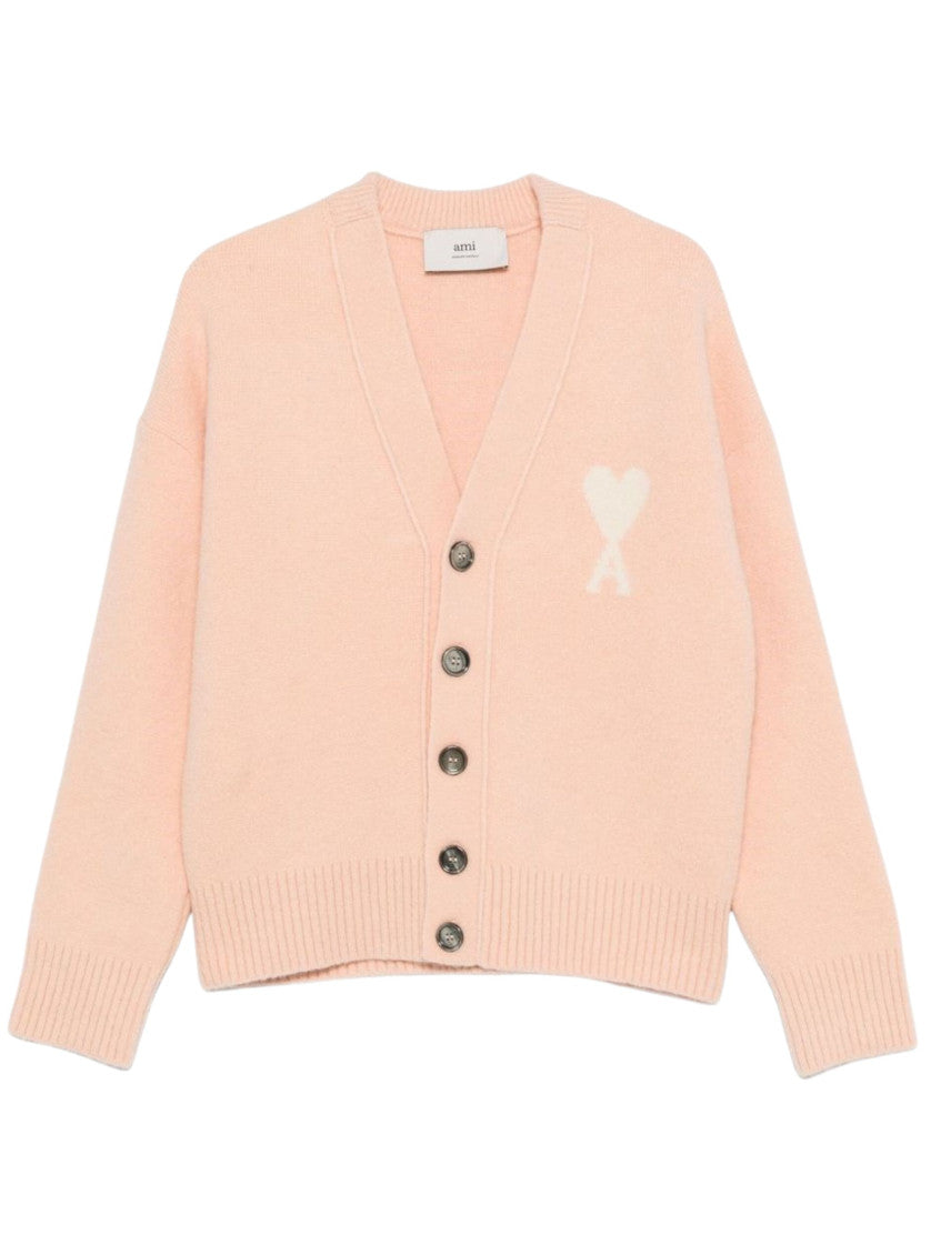 Pink Knitted Logo Cardigan 1