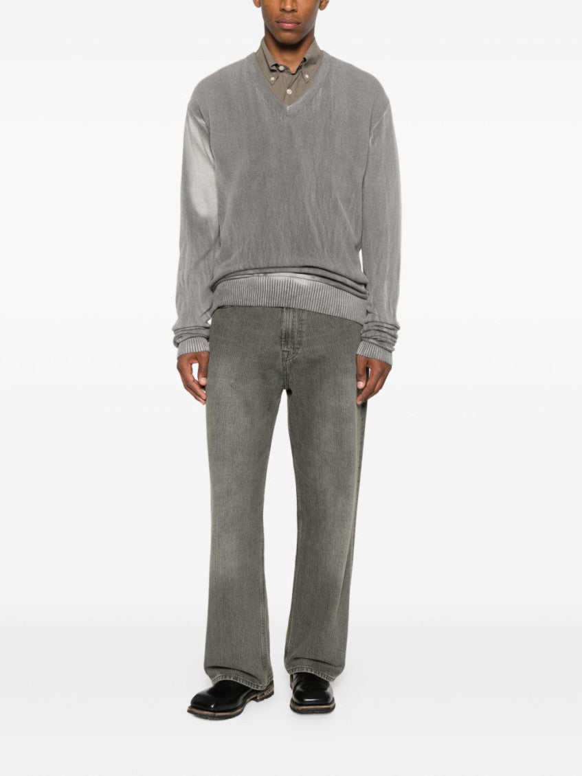 Grey V-neck Sweater 3