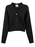 Black V-neck Cardigan 1