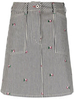 Denim BlackWhiye Striped Print Skirt 1