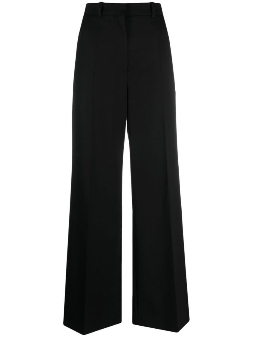 Black Wide Leg Wool Trousers 1