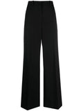 Black Wide Leg Wool Trousers 1