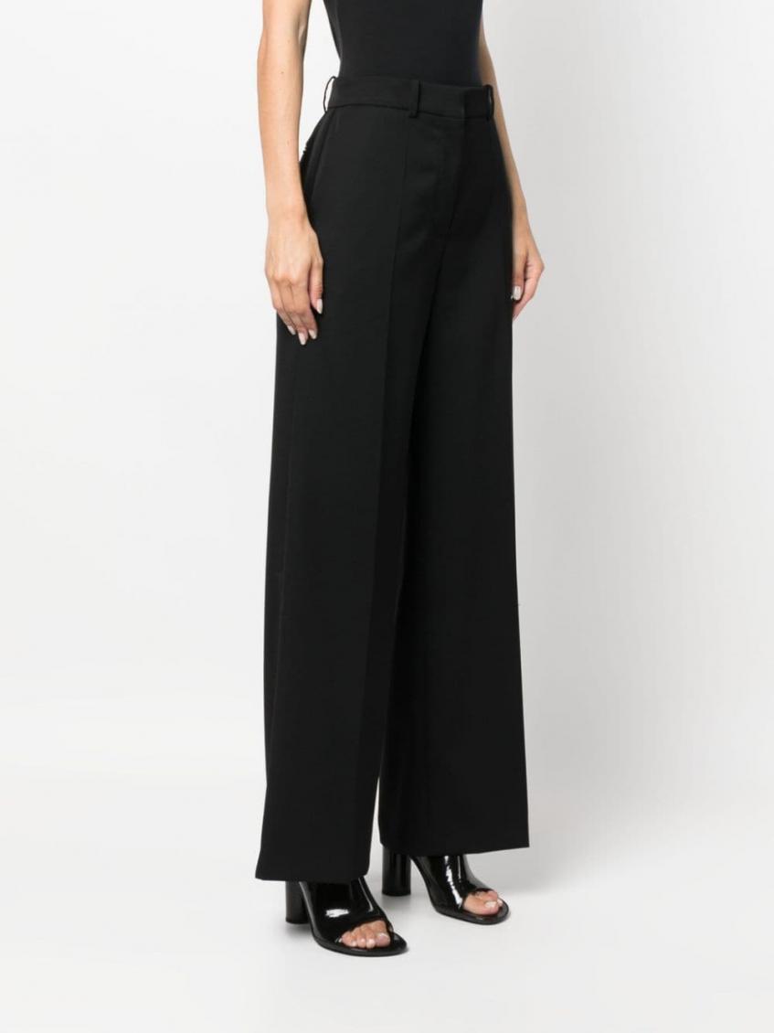 Black Wide Leg Wool Trousers 3
