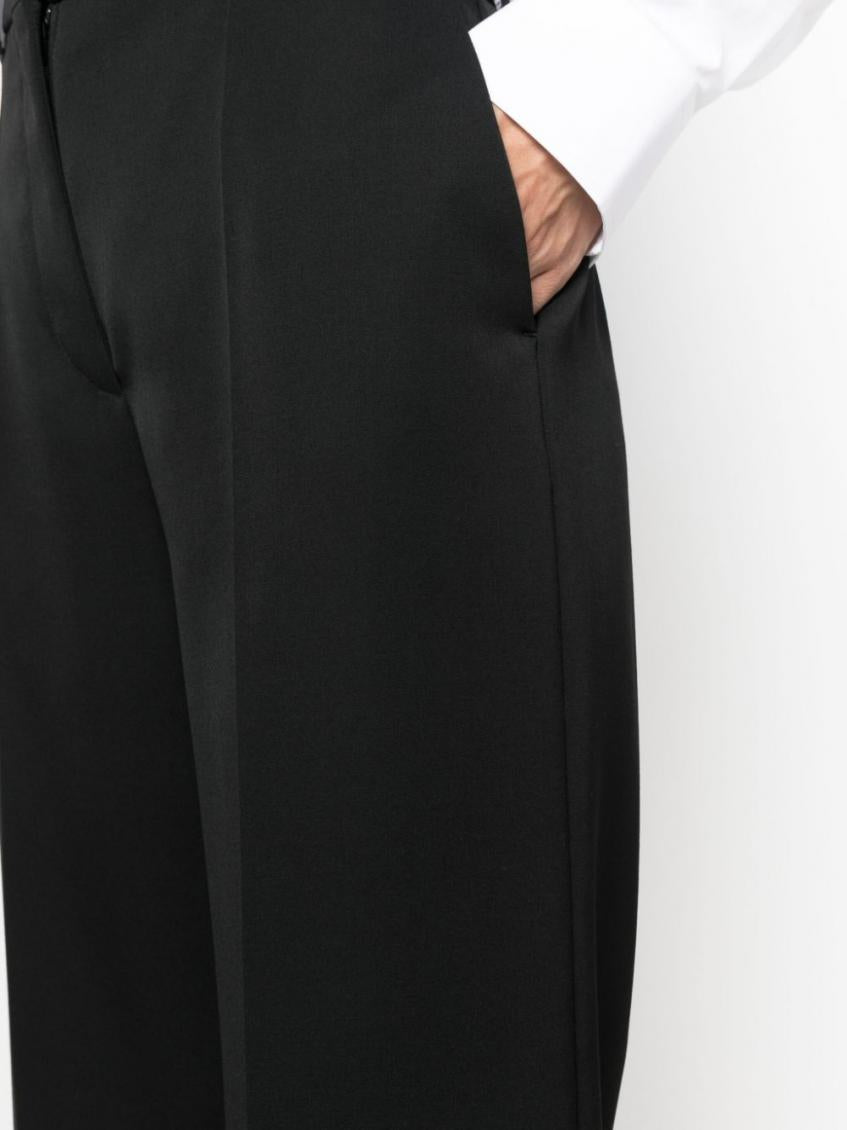 Black Wide Leg Wool Trousers 4