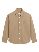 Taupe Logo Patch Shirt 1