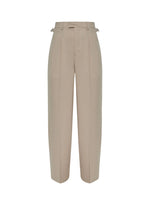 Beige Wide Leg Pleated Pants 1