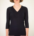 Blue  V-Neck Sweater Top 1