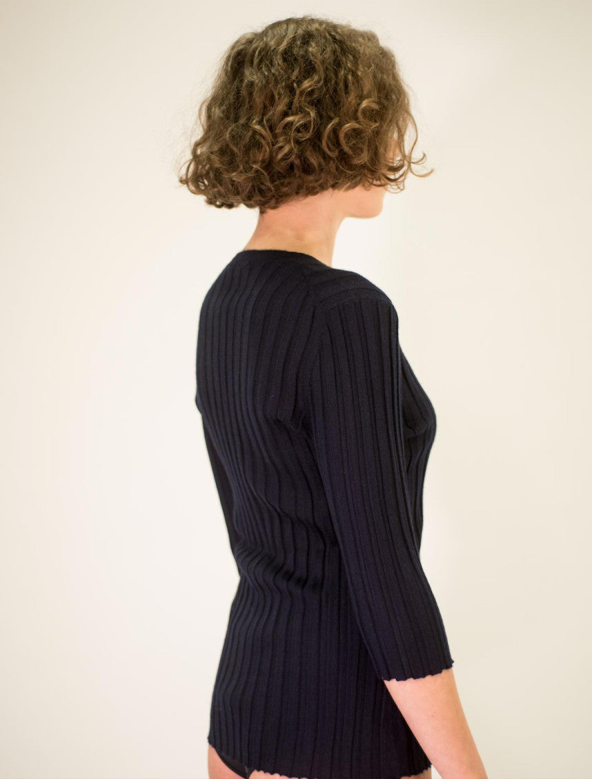 Blue  V-Neck Sweater Top 3