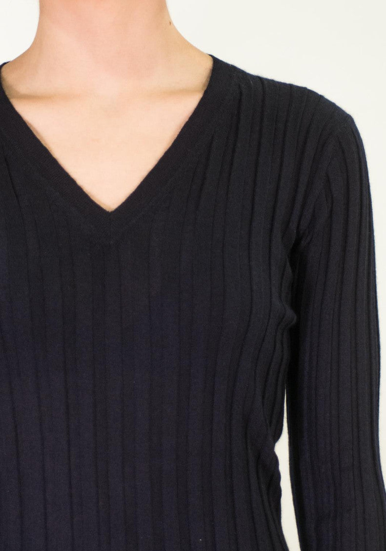 Blue  V-Neck Sweater Top 4