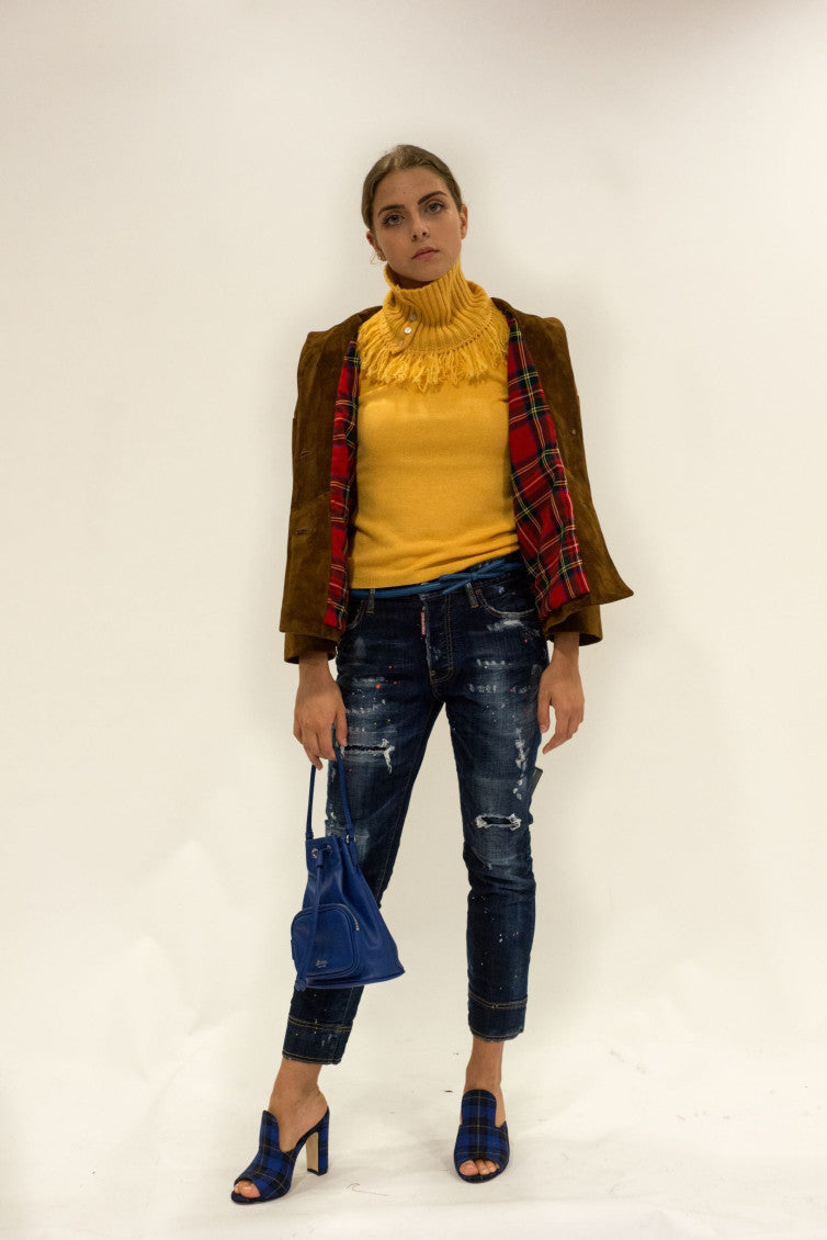 Yellow 3/4 cashmere Top 5