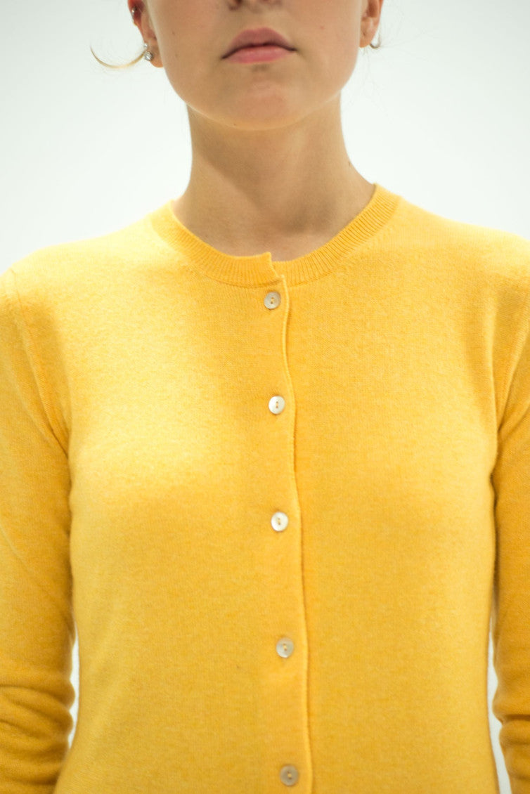 Yellow Cashmere Cardigan 2