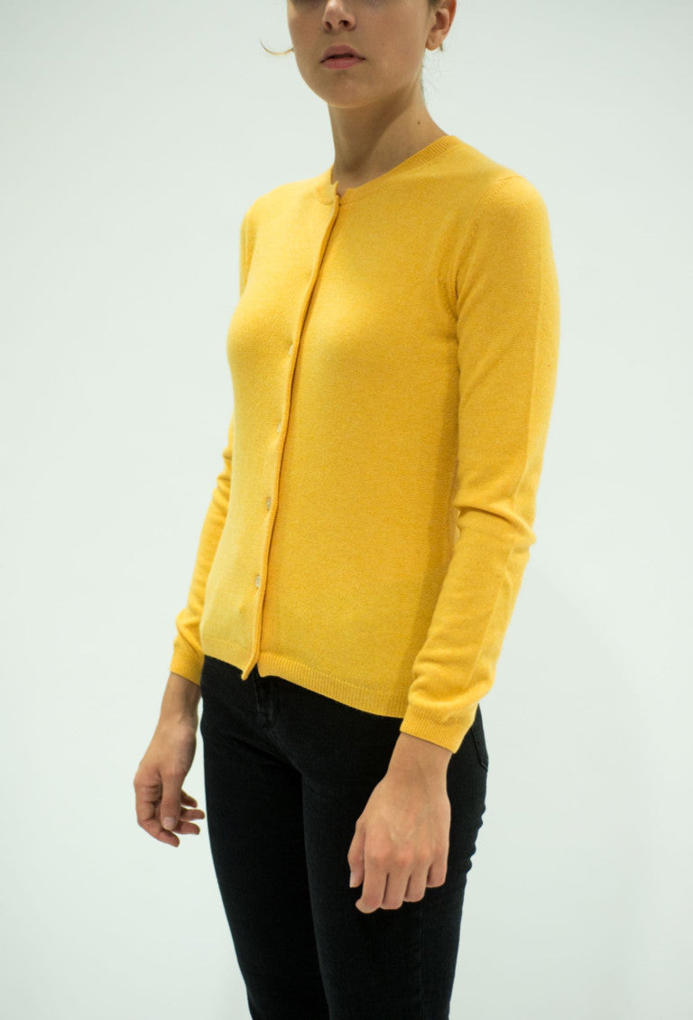 Yellow Cashmere Cardigan 3