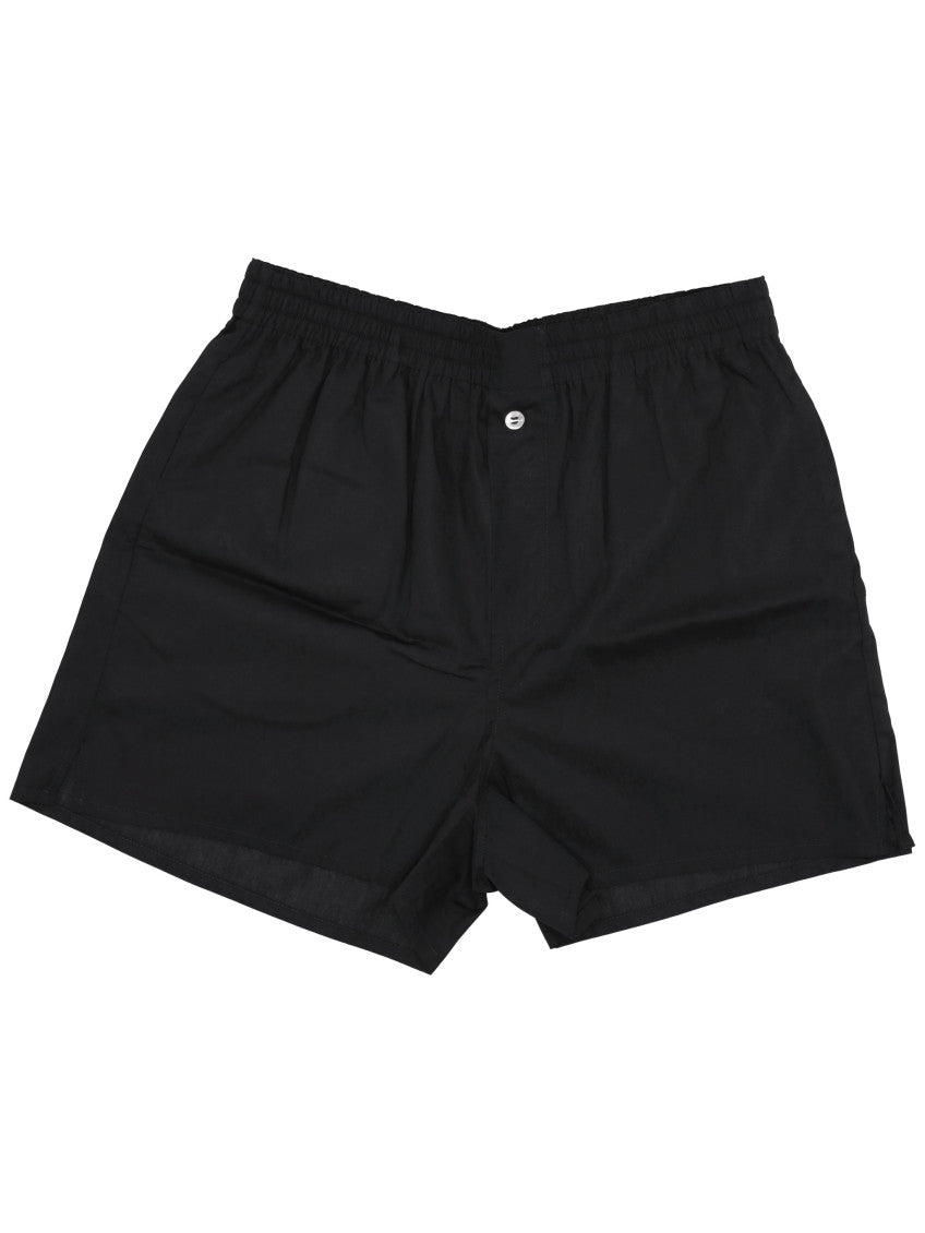 Black cotton buttoned shorts 1