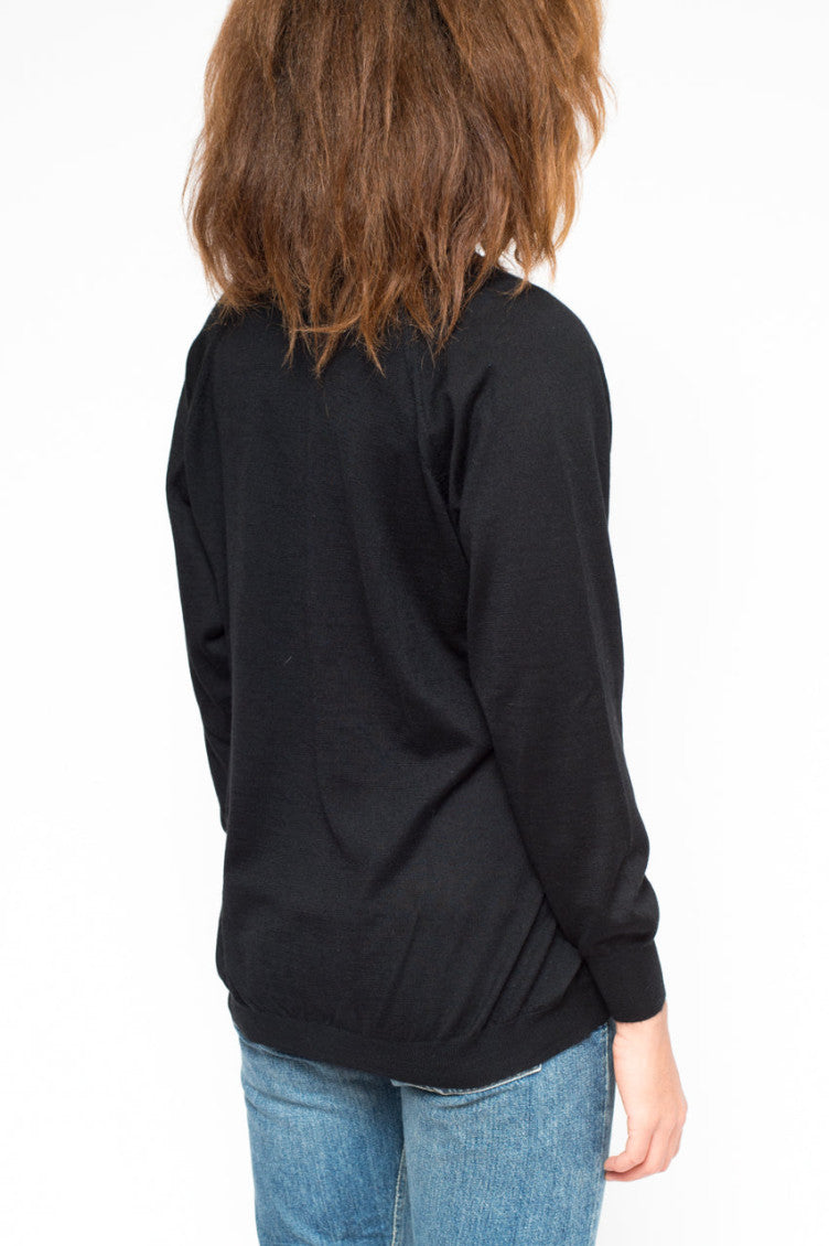 Black V-Neck Cardigan 4