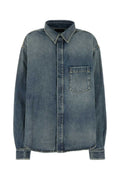 Blue Logo-embroidered Denim Shirt 1