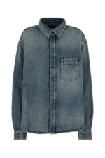 Blue Logo-embroidered Denim Shirt 1