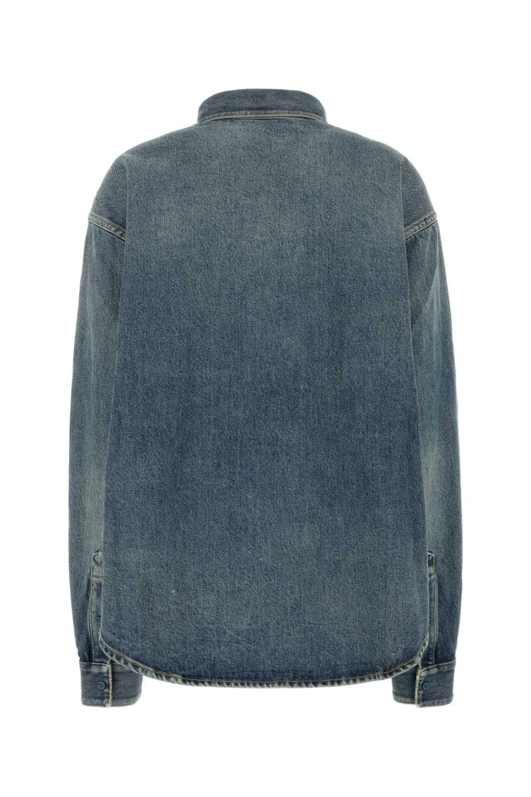 Blue Logo-embroidered Denim Shirt 2