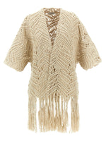 Beige 'OPERA Dazzling Macramé' cardigan 1