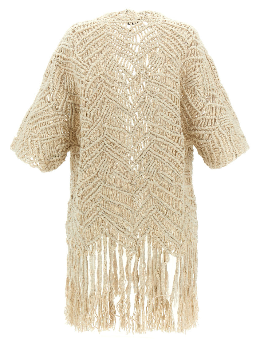 Beige 'OPERA Dazzling Macramé' cardigan 2