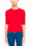Red Round Neck Sweater Top 1