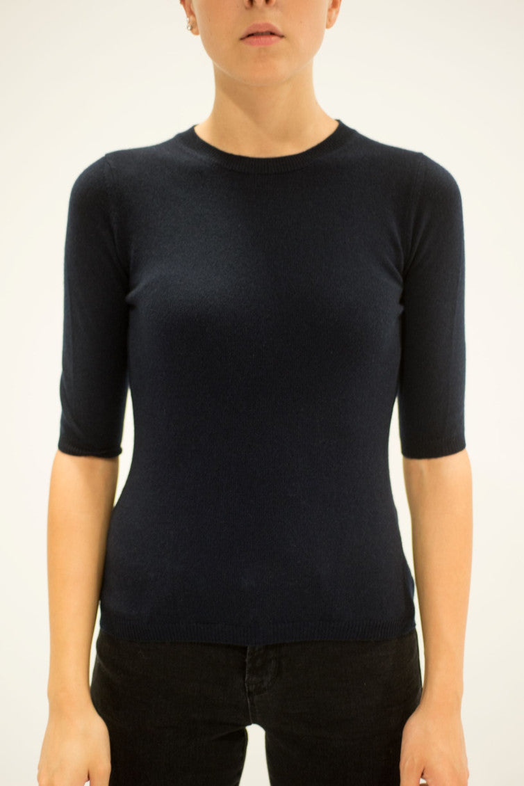 Blue Round Neck Sweater Top 1