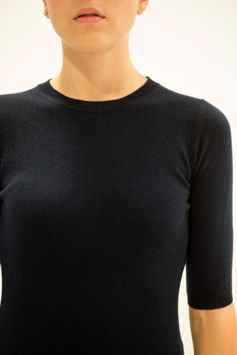Blue Round Neck Sweater Top 2