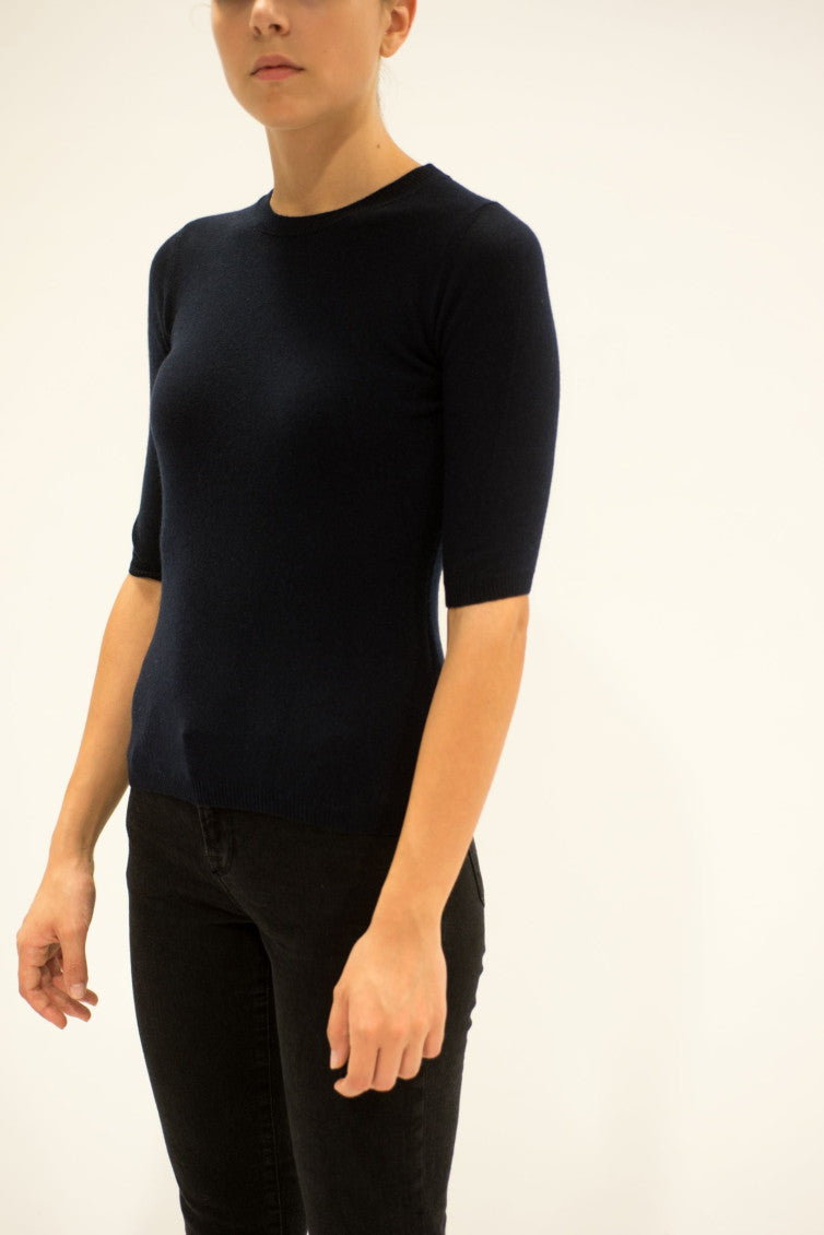 Blue Round Neck Sweater Top 3