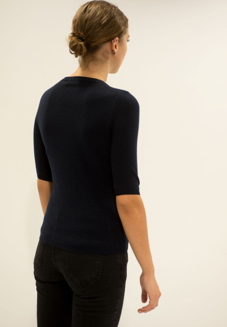 Blue Round Neck Sweater Top 4