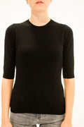 Black Round Neck Sweater Top 1