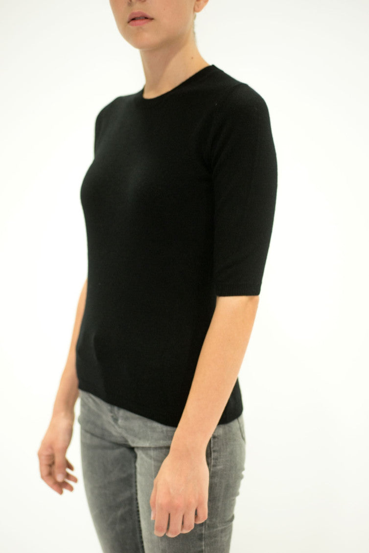 Black Round Neck Sweater Top 3