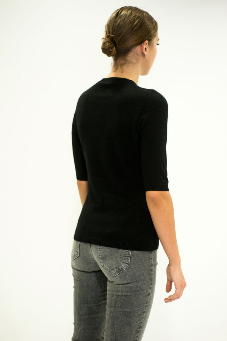 Black Round Neck Sweater Top 4