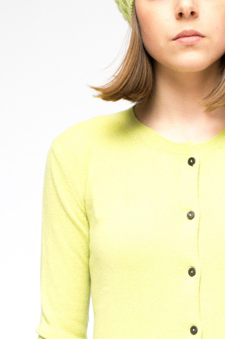 Light Green Cashmere Cardigan 2