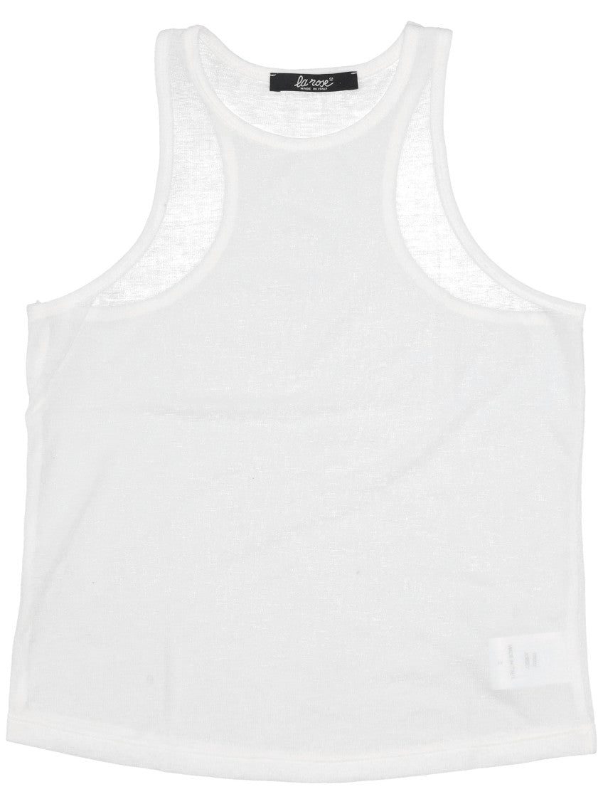 White Cotton Cropped Tank Top 1