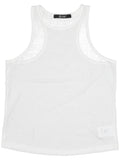 White Cotton Cropped Tank Top 1