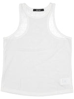 White Cotton Cropped Tank Top 1