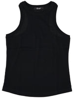 Black Ribbed Cotton Tank Top 1
