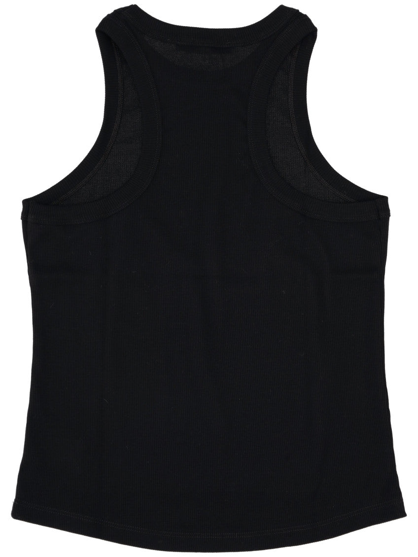 Black Ribbed Cotton Tank Top 2
