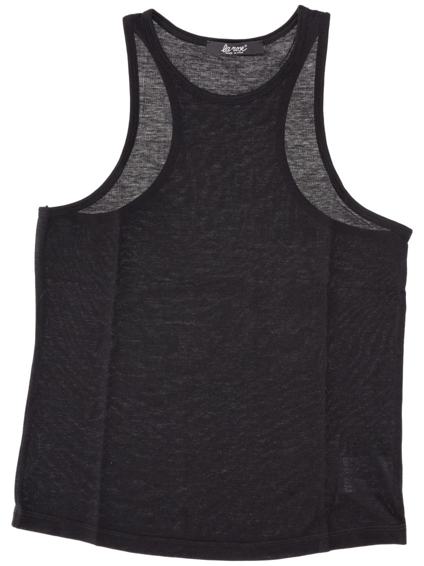 Black Cotton Cropped Tank Top 1