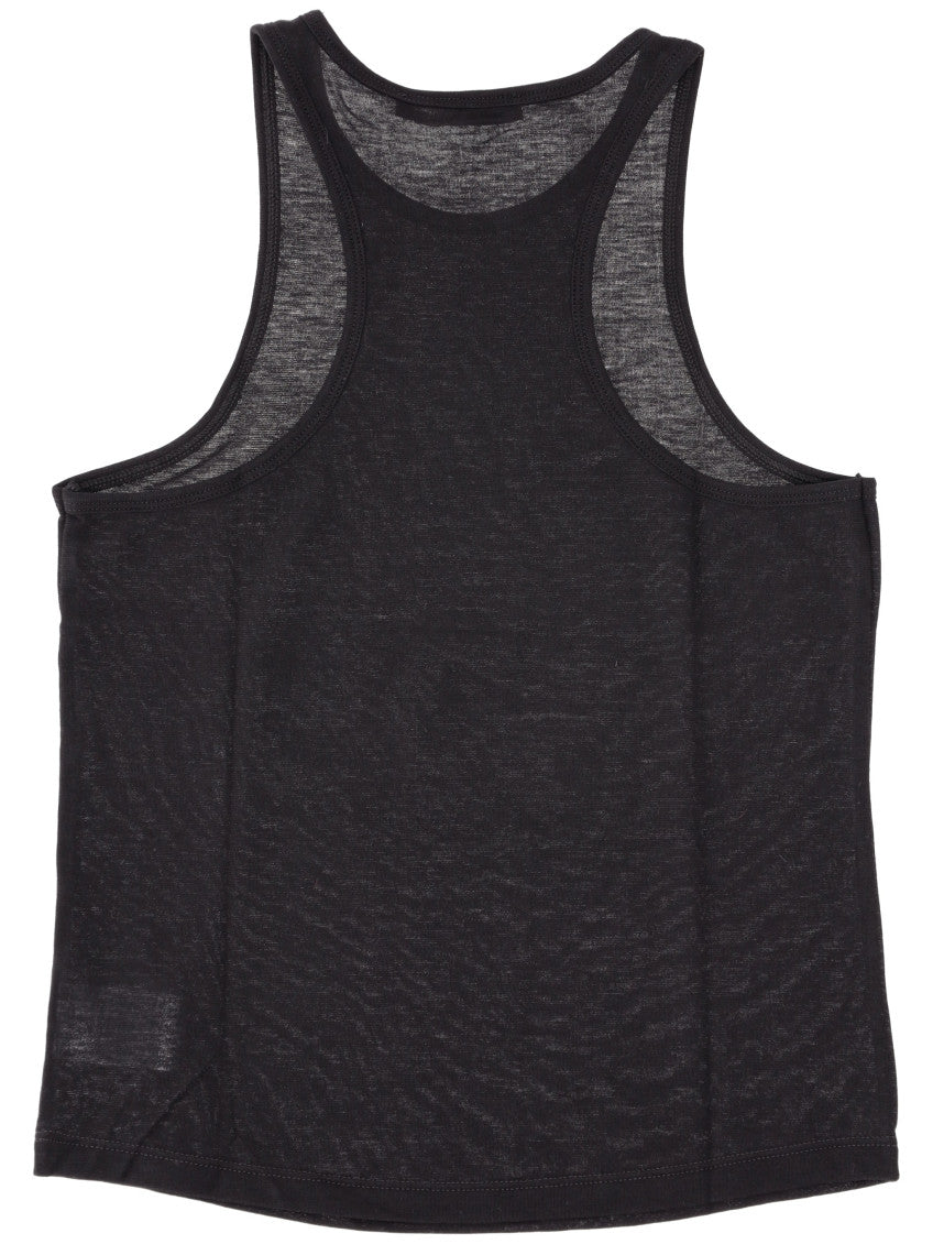 Black Cotton Cropped Tank Top 2