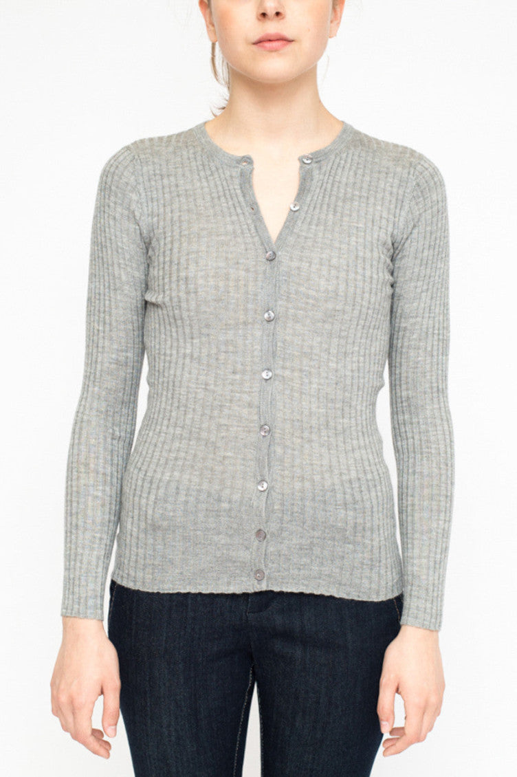 Grey Cashmere Cardigan 1