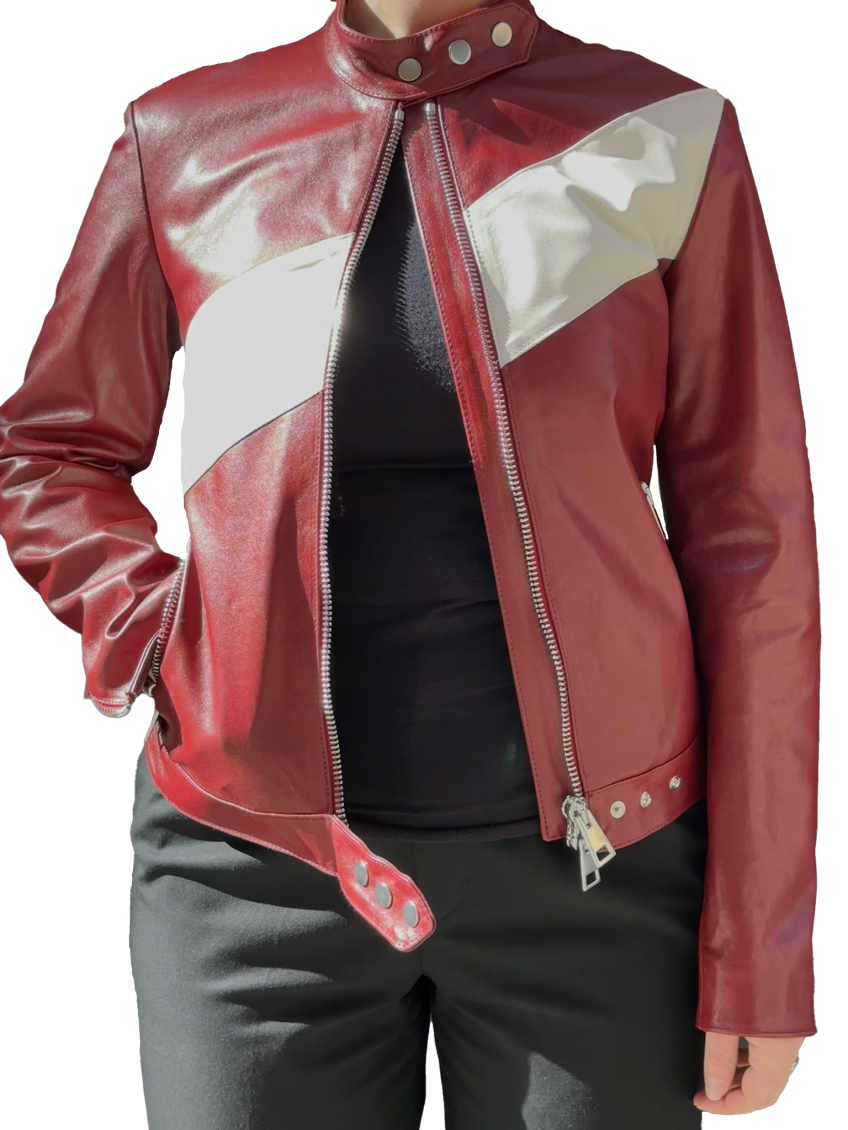 Maroon Leather jacket 2