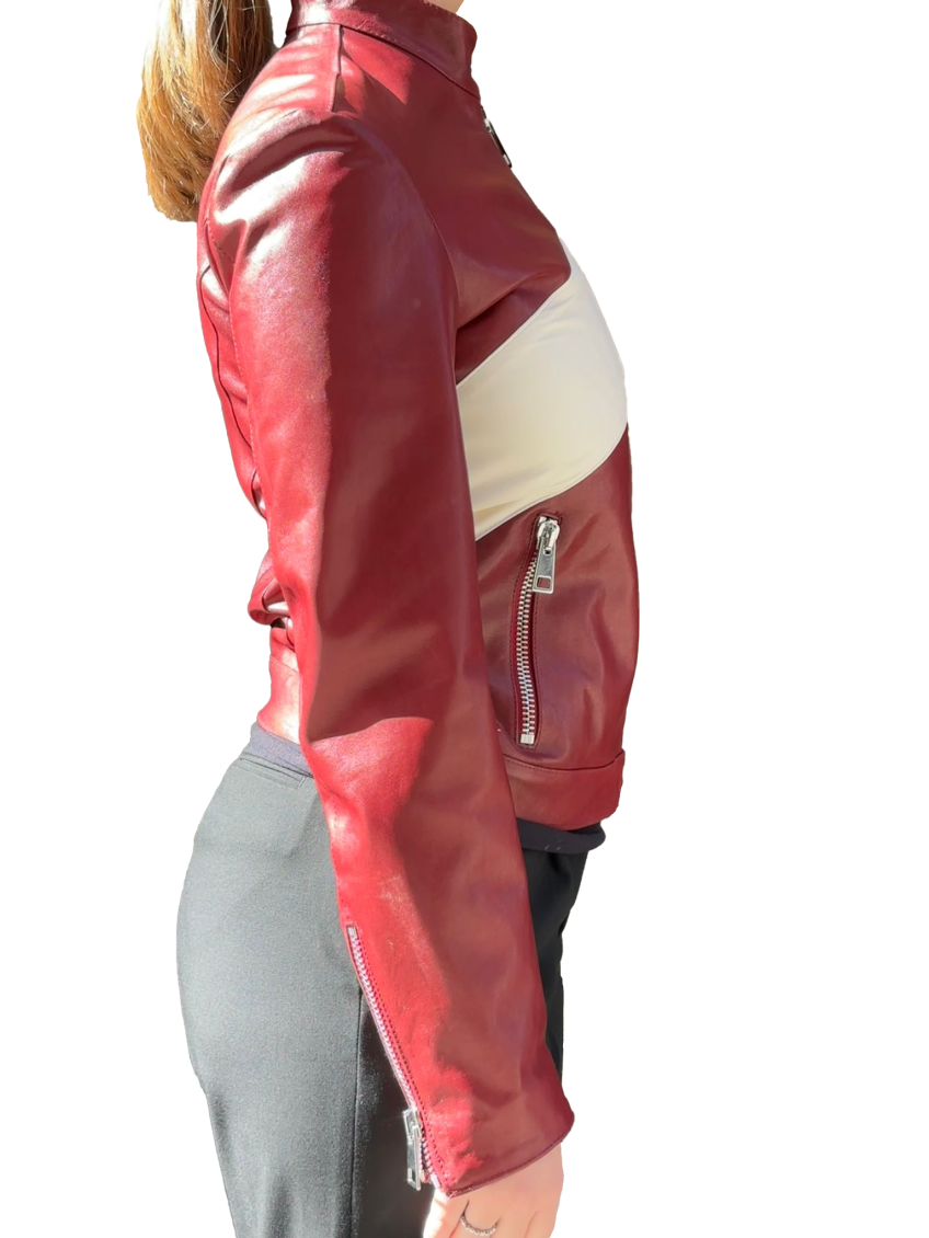 Maroon Leather jacket 3