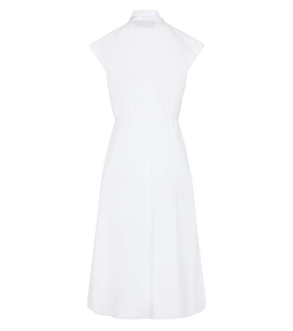 White Cotton Embroidery Midi Dress 2