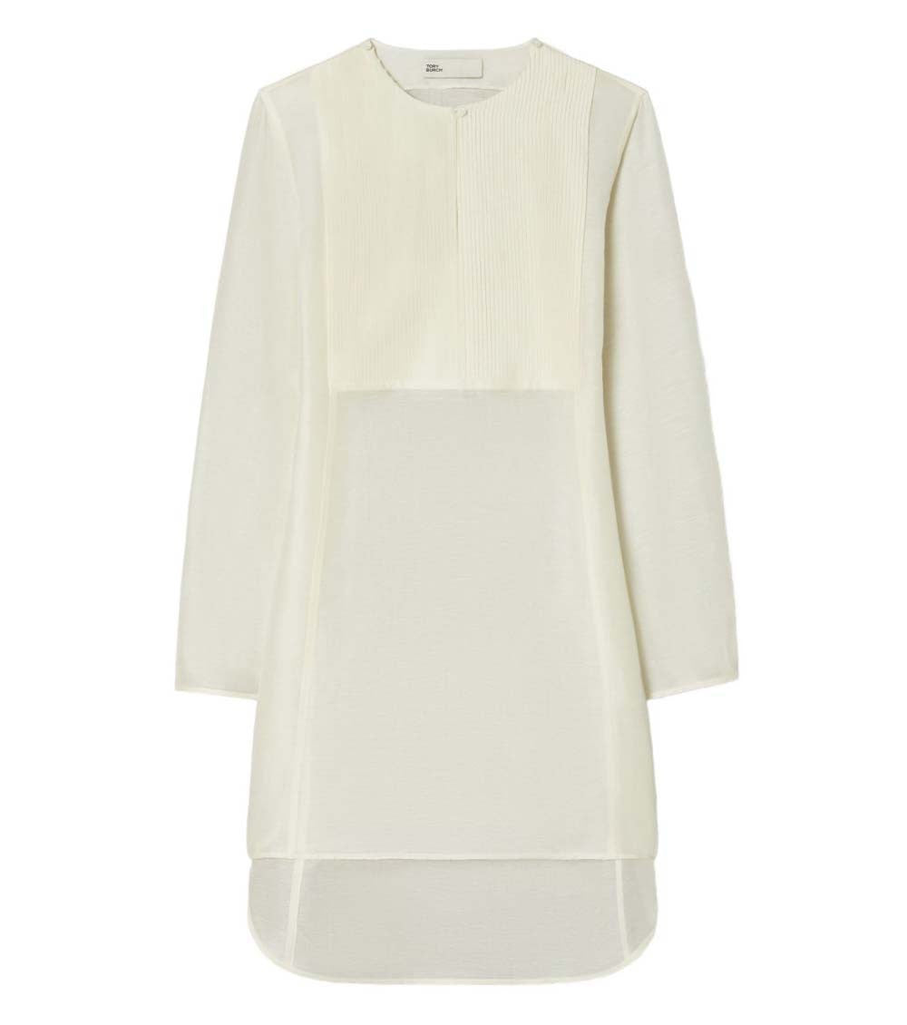 Off White Round Neck Mini Dress 1