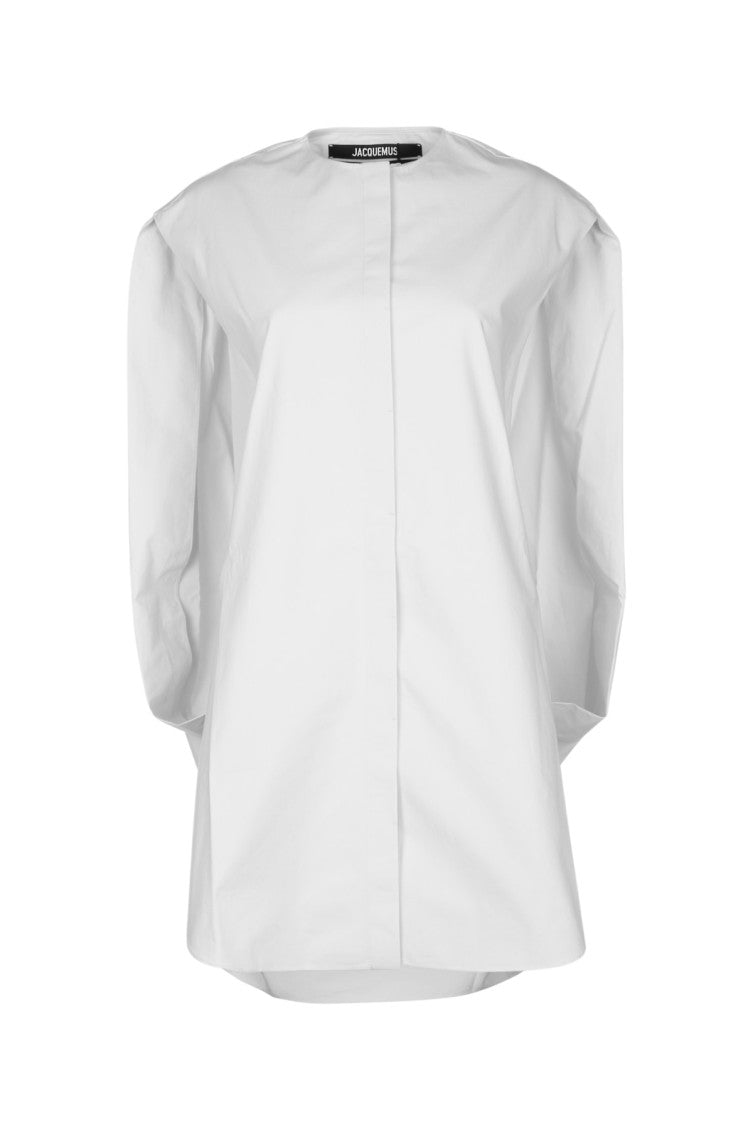 White Crew Neck Mini Dress 1